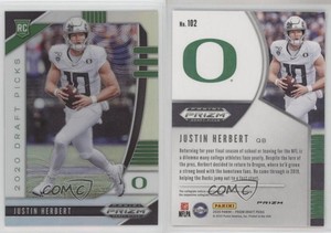 2020 Panini Prizm Draft Picks Rookies Silver Justin Herbert #102 Rookie RC