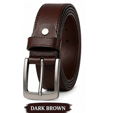 Men's Full Grain Leather Dress Belt Genuine Cowhide Formal Business Handmade