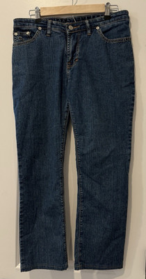 Women's Size 32 Lacoste Blue Denim 5-Pocket Jeans With Alligator Logos EUC