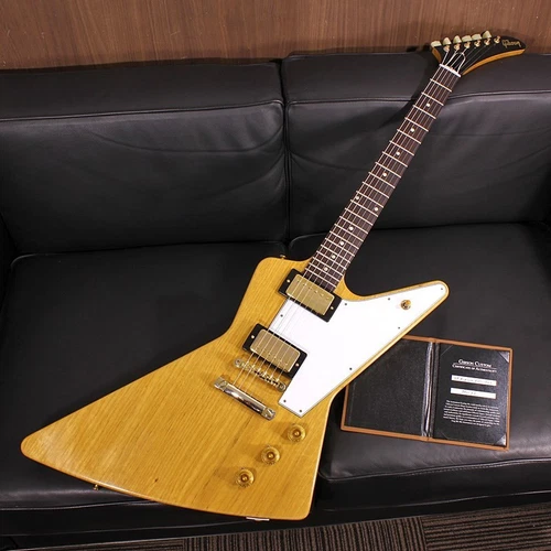 Gibson Custom Shop 1958 Korina Explorer Reissue VOS Natural w/White