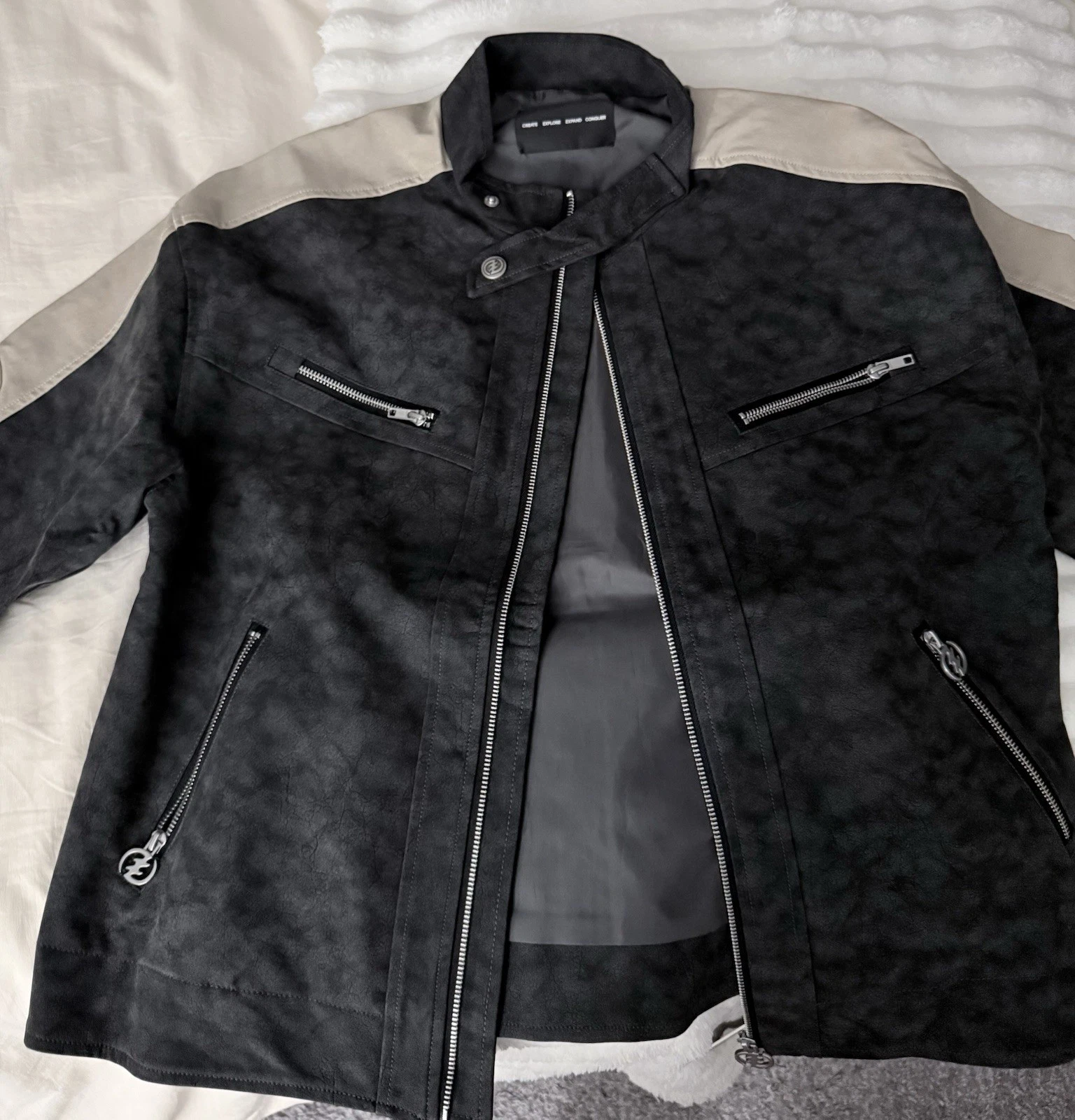 CEEC.LA Black/Beige Biker Jacket, Size M, 100% Authentic! And 50% off retail! image 4