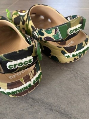 new BAPE (Bathing Ape) x CROCS - Green Camo - ALL SIZES + free