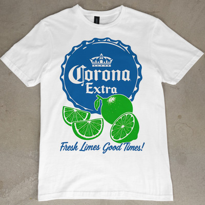 Corona Extra Lime T-Shirt Beer Graphic Tee Summer Party Vacation Shirt Gift NEW