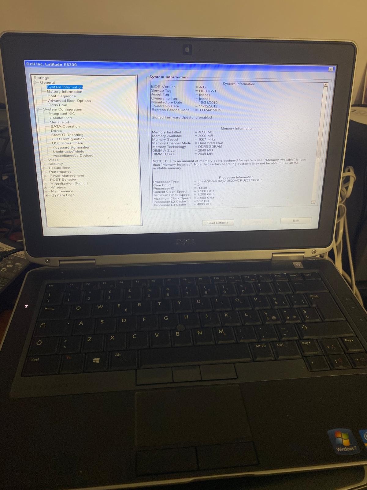 i7-3530m Dell latitude e6330 notebook portatile 4gb ram - fattura