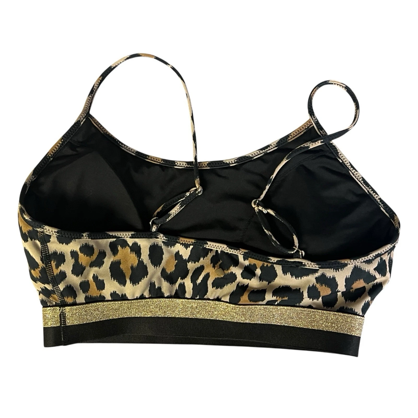 Reggiseno sportivo Kate Spade stampa leopardata elasticizzato M317 marrone nero donna taglia media
