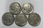 1929 1935 1936 1936-S 1937 Buffalo Nickel Lot of 5
