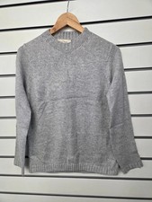 SEASALT GREY CREW NECK KNITTED JUMPER WITH MERINO WOOL SIZE 10 (REF 862)