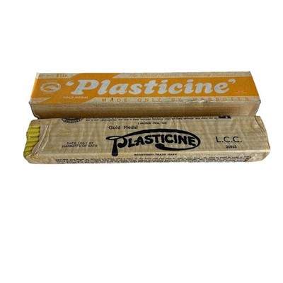 Harbutt's Plastilin VOLLE BOX - gelb - 40er Vintage - alt neu unbenutzt - selten