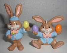 (2) 1990 Warner Chappell Applause Easter Bunny PVC Figures