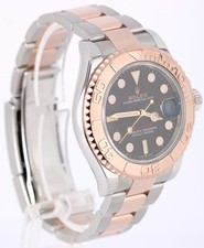 Rolex Yacht-Master Two-Tone 18k Rose Gold Steel Black 40mm 126621 Watch 3