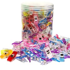 Plastic Sewing Clips, 120 Pcs with Plastic Jar, Premium Quilting Clips for Suppl