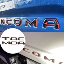 3D Letters Inserts Double Layer For 2016-2023 Tacoma Tailgate Black Red Emblem