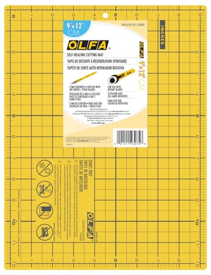 9'' x 12'' Self Healing Double Sided Cutting Mat CM-9X12-01/YEL - Double Sided ...