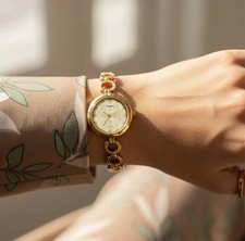 Timex 26mm Women’s Vintage Style Watch Gold Tone strap - Champagne,Silver,maroon - Image 4
