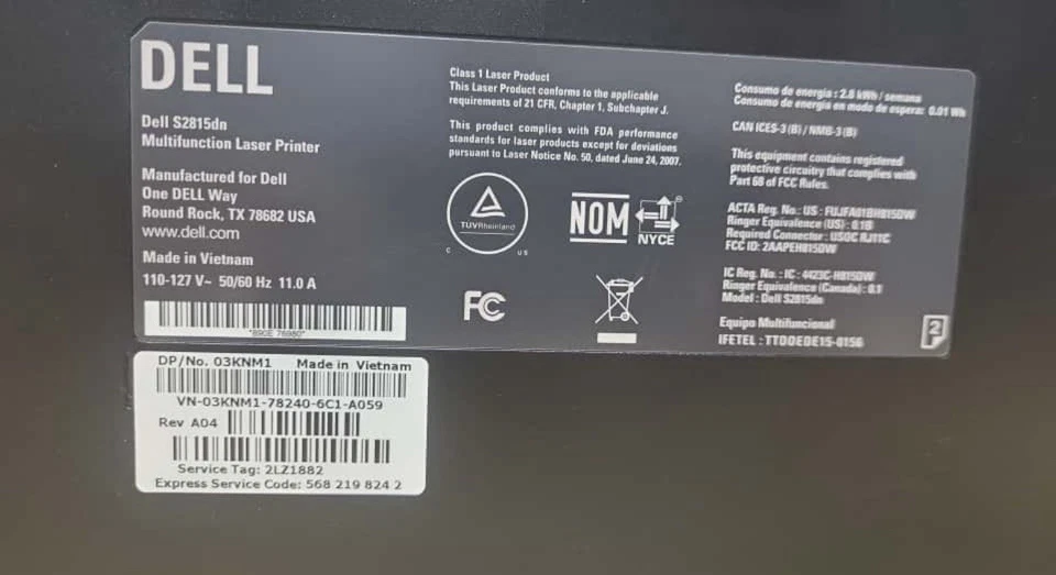 Dell S2815dn All in One Wireless Monochrome Laser Network Printer BRAND NEW - Image 3 of 3