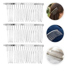 Wedding Hair Side Combs for Women Silver Iron Reusable Bridal Styling Set