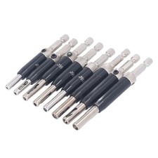 ⁺8Pcs Self Centering Hinge Drill Bit Black Hex Shank Hinge Hole Opening Drill