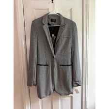 Tahari Women's Black White Pattern Blazer Jacket - Size 8 NWT