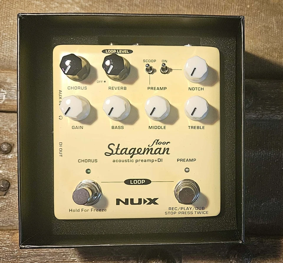 Pré-amplificador de pedal de guitarra acústica NuX NAP-5 Stageman Floor Deluxe caixa aberta estado perfeito - Imagem 2 de 4