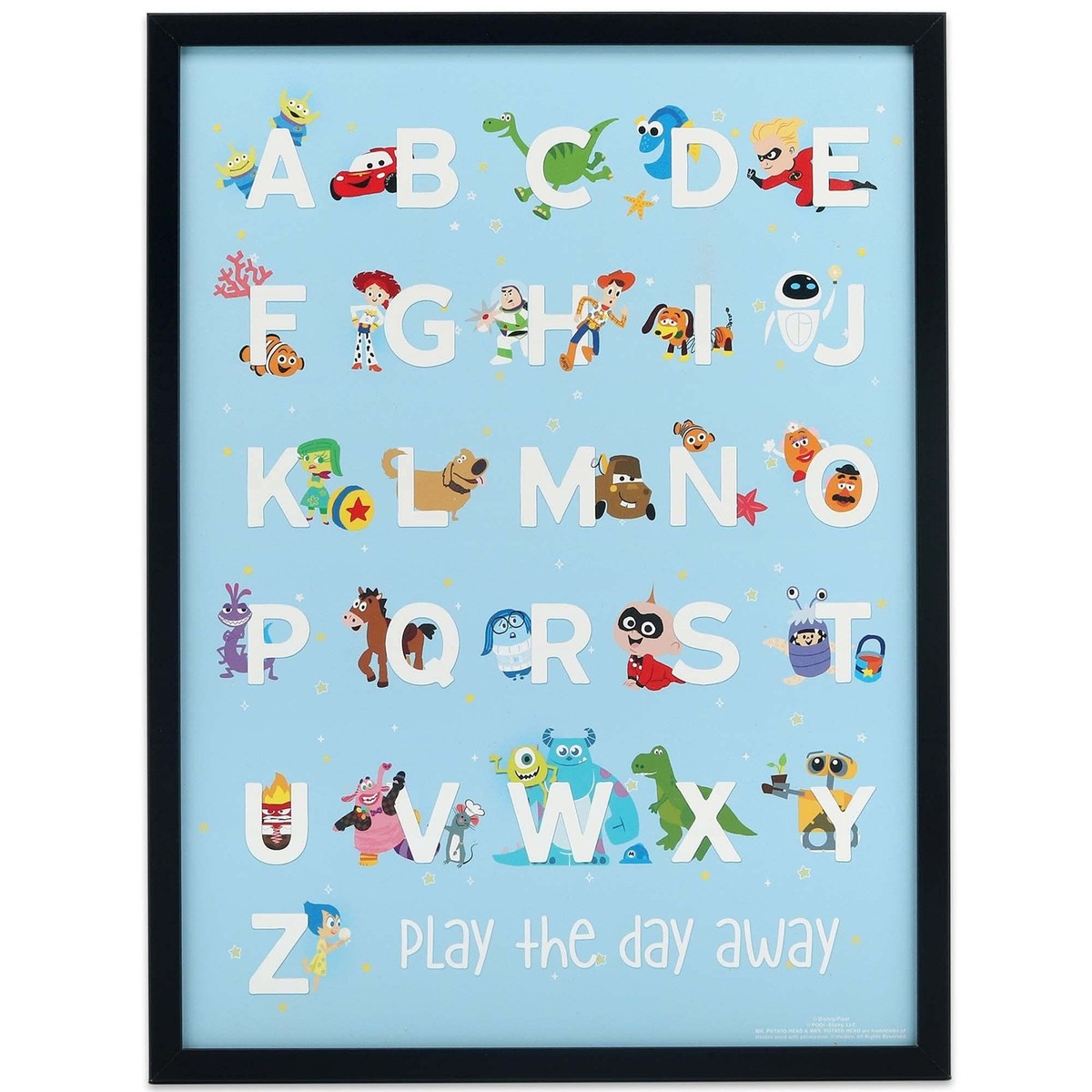 【タイトル】 Disney Pixar アルファベット 額装アートフレーム レア Disney Pixar Alphabet Framed Wood Wall Decor - Large Pixar Movie