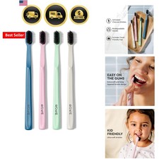 Classic Manual Toothbrush with Extra Soft Activated-Charcoal, Tapered Bristle...