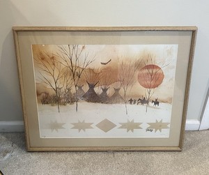 Navajo Anderson Benally Signed Numbered Print “TIPIS” Native American 33x26