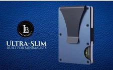 Leatherboss Slim Mens Card Holder Metal RFID Blocking Minimalist Pop Up Wallet