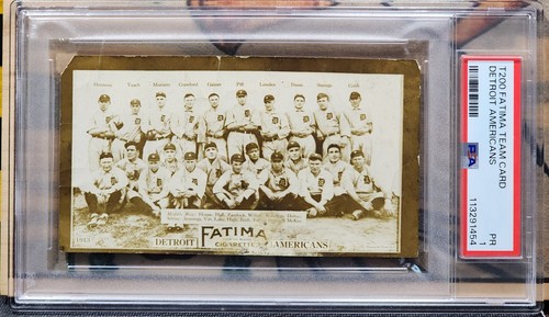 DETROIT AMERICANS TY COBB 1913 T200 Fatima Cigarettes PSA 1 TIGERS SAM CRAWFORD