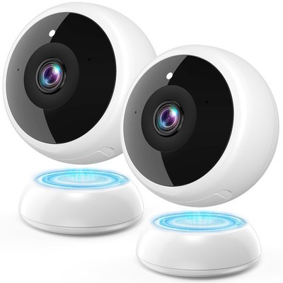 Magnetic Security Camera Wireless - 2Pack AI Motion Detection, 2K HD Video, B...