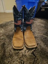 ARIAT Kids Patriot Western Boot Grand Blue Camo Canyon US Flag Sz 6