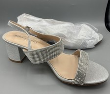 Silver Rhinestone Strappy Heal Woman s 10