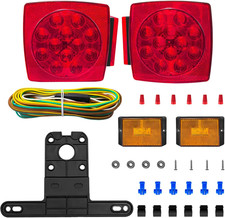 Led Red Tail Trailer Light Kit Wiring Harness 12v Waterproof Submersible Side M