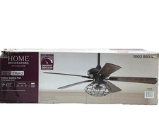 Home Decorators Collection Ellard 52 in. LED Matte Black Ceiling Fan with Light