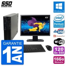 PC Lenovo M82 SFF Ecran 19" Intel G630 RAM 16Go SSD 120Go Windows 10 Wifi
