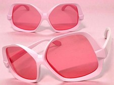 OVERSIZE EXAGGERATED Classic Vintage Retro Style SUNGLASSES Large Big Pink Frame