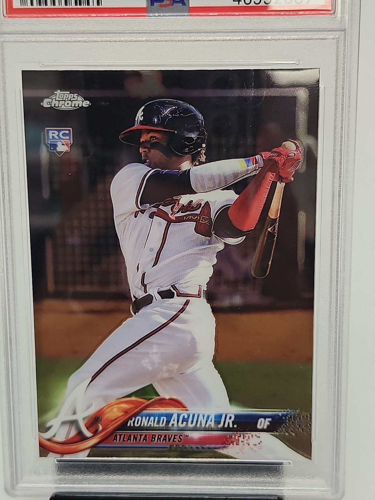 2018 Topps Chrome #193 RC Ronald Acuna Jr. PSA 10 view 3