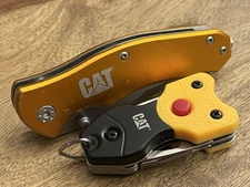 CAT Folding Pocket Knives & Keychain Multi Tool SUPER Nice Set!  (Lot of 2)