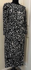 CC midi pencil dress size M black grey cream squared pattern