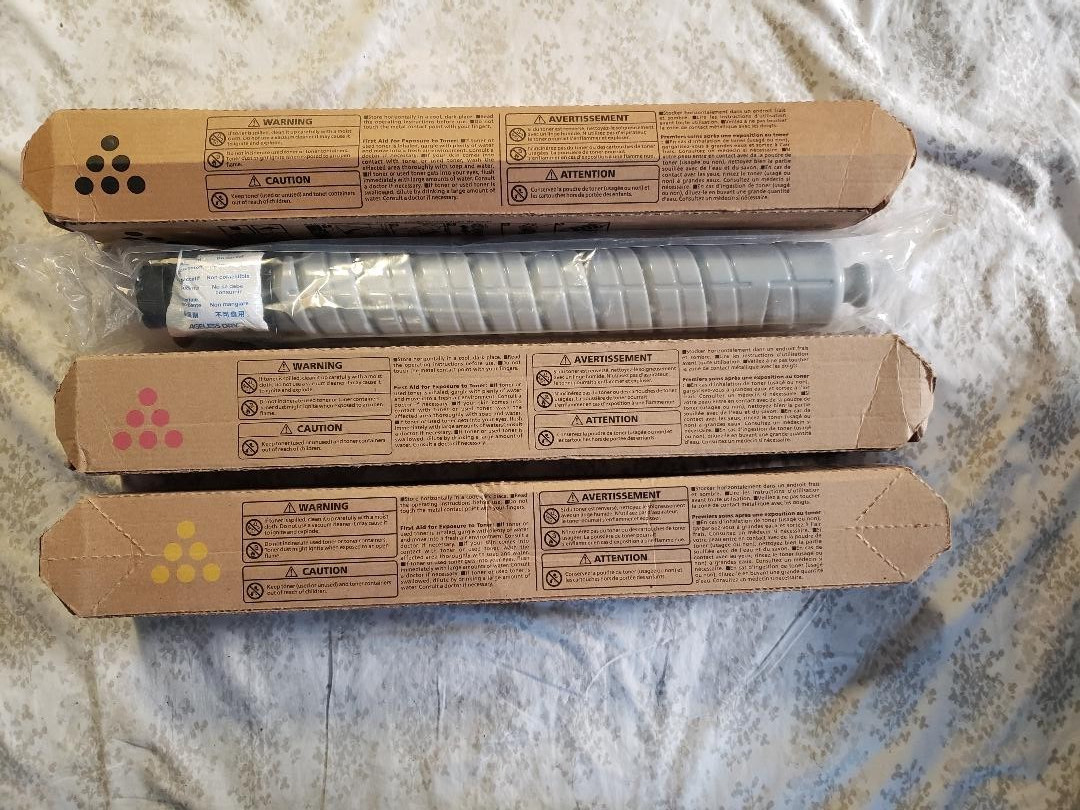 4 Genuine Ricoh Savin Lanier MP C6003 KCMY Toner 841849 841850 841851 841852.