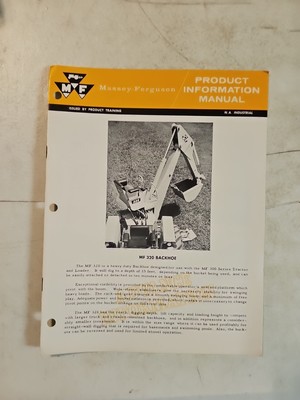 Vintage 1960'S Massey Ferguson MF 320 Backhoe Product Information Manual 