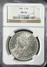 1881 S $1 NGC MS 66 Morgan Silver Dollar--GEM Uncirculated