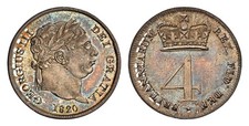 GREAT BRITAIN. George III. 1820 4-piece Maundy Set. NGC MS67-MS66.