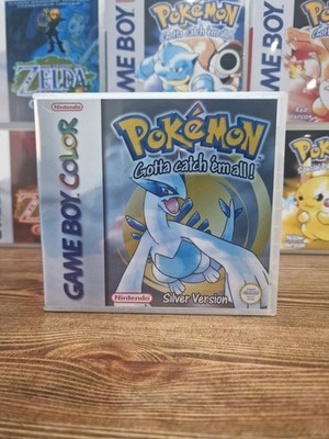 Pokemon Silber - Ersatz Klar Kunststoff Spiel Hülle / Box für Nintendo Gameboy