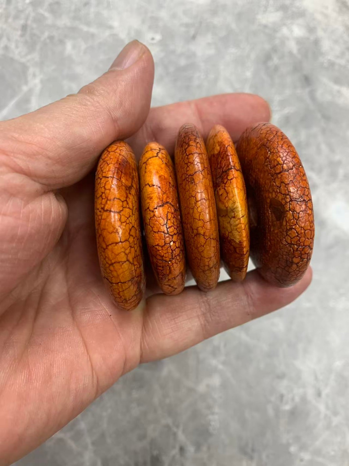 5Pcs Excellent Pure Tibetan Dragon Vein Old Natural Agate Dzi Disc Bead/Pendants