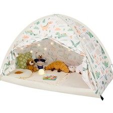 Twin Size Bed Canopy, Twin Bed Tent Indoor with Star Lights, Privacy Space Bl...