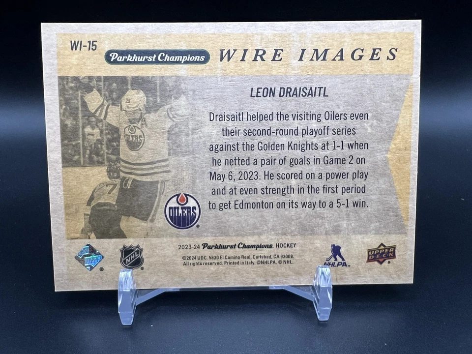 2023-24 Parkhurst Champions Wire Images Leon Draisaitl Oilers /349 - Image 2 of 2