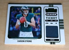 2022 Contenders Football Carson Strong Green Season Ticket Swatches Rookie Relic
