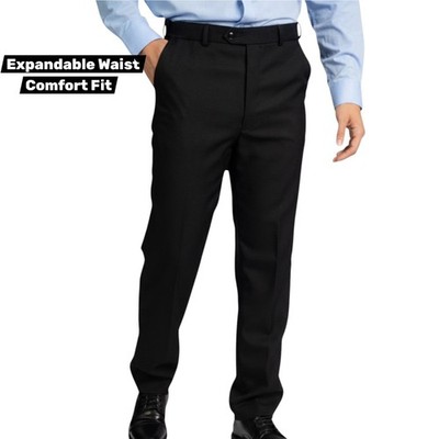 Mens Expandable Waist Trousers 27 29 31 Leg Comfort Fit Work Casual Smart Fit