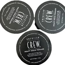 3 Pack  American Crew Heavy Hold Pomade 3 Oz Each READ BELOW See Photos