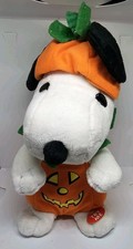 Animated Musical Snoopy Peanuts Halloween Pumpkin  Tested Working Condition 
